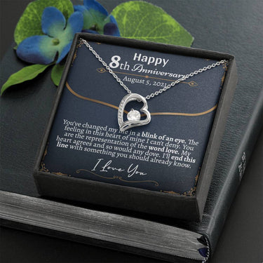 Personalized 8th Anniversary Forever Love necklace - Love You This Much